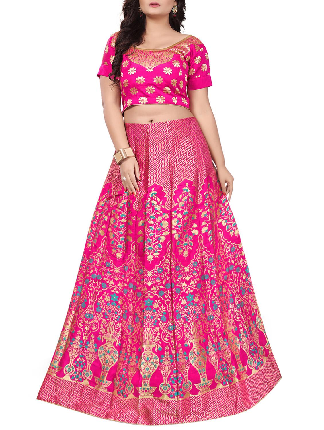 Banarasi panelled lehenga set - 15619984 - Zoom Image - 1