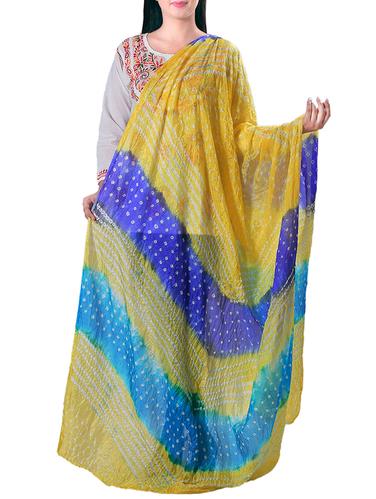 bandhani silk dupatta - 15620118 - Very Small Image - 1