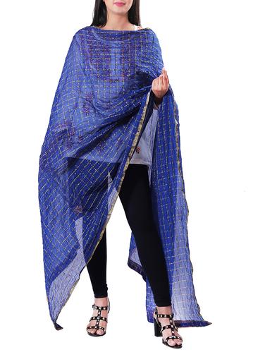 Checkered plain dupatta - 15620163 - Very Small Image - 1