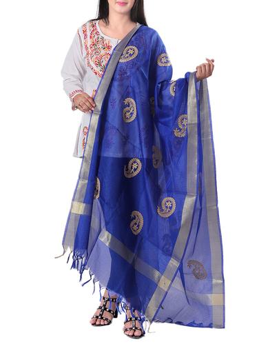 gold embroidered dupatta - 15620165 - Very Small Image - 1
