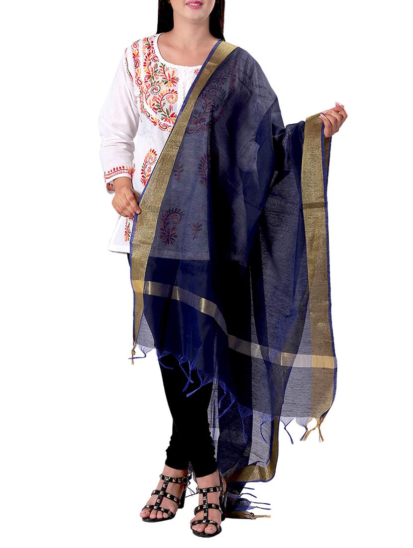 Zari weave dupatta - 15620182 - Zoom Image - 1