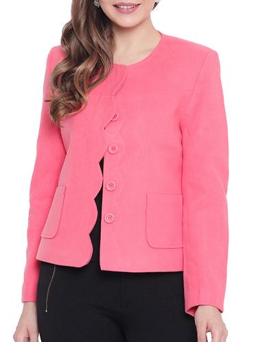 scallop placket edge pocket patch jacket - 15620190 - Very Small Image - 1