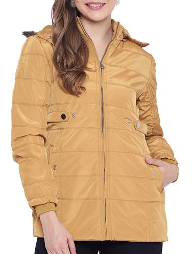 fur detail hooded neck parka jacket - 15620195 - Very Small Image - 1