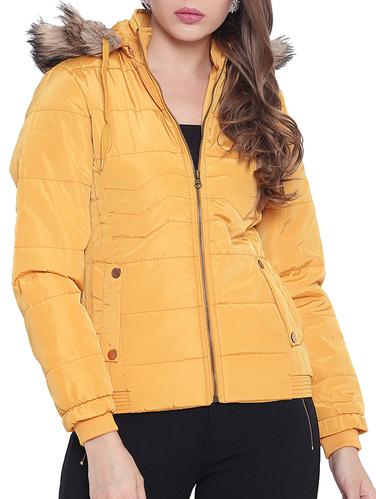 fur detail hooded neck quilted jacket - 15620198 - Very Small Image - 1