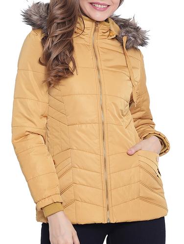 fur detail hooded neck parka jacket - 15620199 - Very Small Image - 1