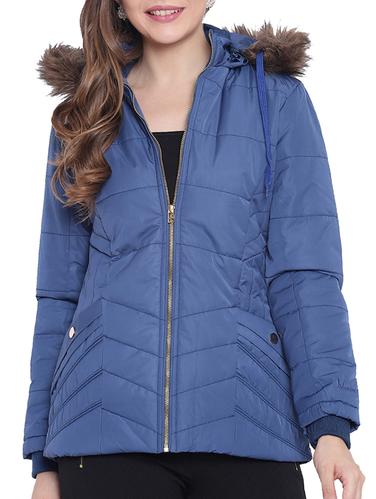 fur detail hooded neck parka jacket - 15620201 - Very Small Image - 1