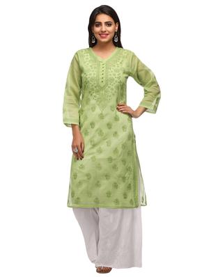 Chikankari straight kurta - 15620242 - Standard Image - 1