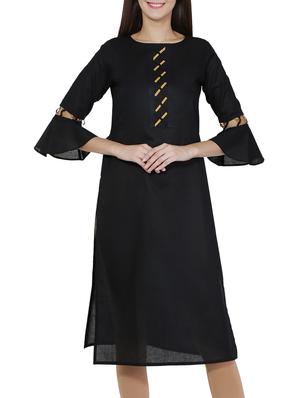 Straight criss-cross bell sleeves kurta - 15620260 - Standard Image - 1