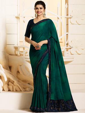 embellished lace border saree with blouse - 15620266 - Standard Image - 1