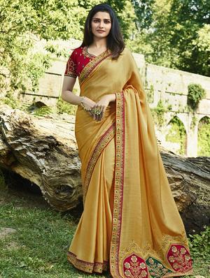 embroidered lace border saree with blouse - 15620291 - Standard Image - 1