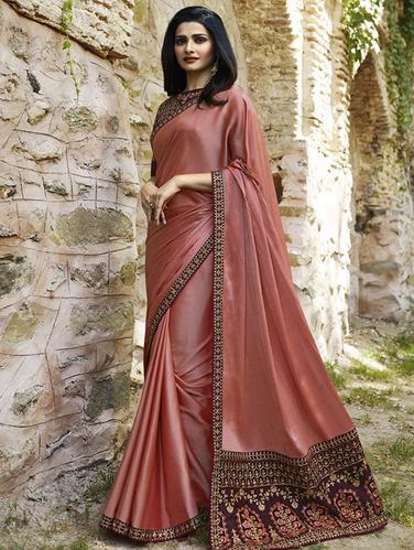 embroidered lace border saree with blouse - 15620298 - Very Small Image - 1