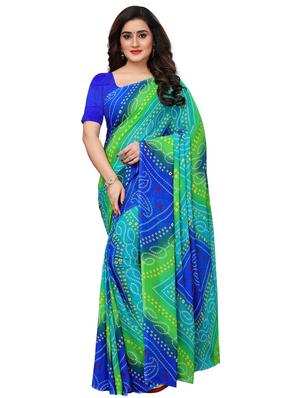 Bandhani printed saree with blouse - 15620324 - Standard Image - 1