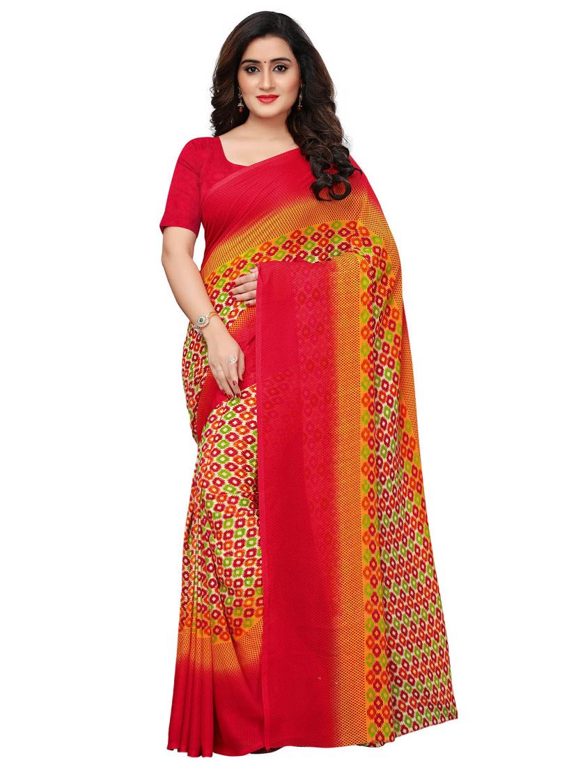 Geometrical printed saree with blouse - 15620325 - Zoom Image - 1