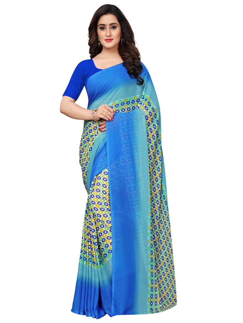 Geometrical printed saree with blouse - 15620326 - Zoom Image - 1