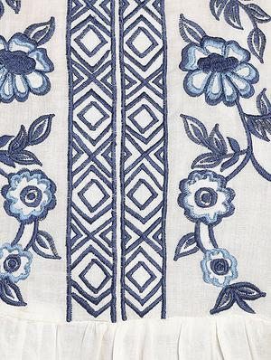 gathered detail embroidered top - 15620481 - Standard Image - 5