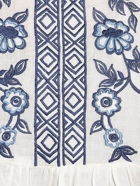 gathered detail embroidered top - 15620481 - Zoom Image - 5