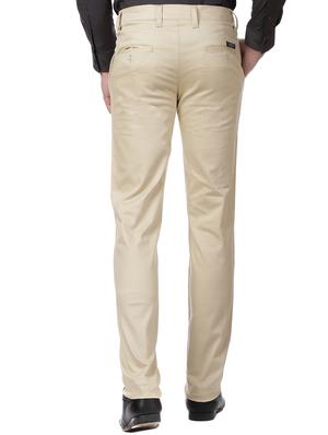 beige cotton blend flat front formal trouser - 15620487 - Standard Image - 3