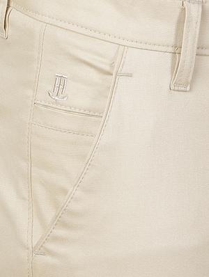 beige cotton blend flat front formal trouser - 15620487 - Standard Image - 5