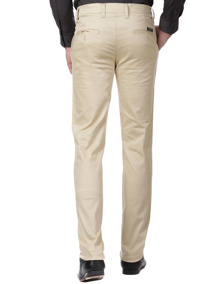 beige cotton blend flat front formal trouser - 15620487 - Zoom Image - 3