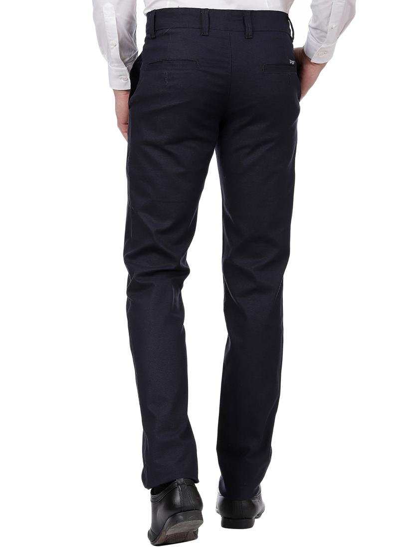 blue cotton blend flat front formal trouser - 15620490 - Zoom Image - 2