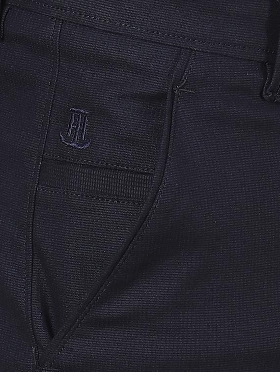 blue cotton blend flat front formal trouser - 15620490 - Zoom Image - 4