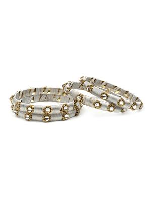 grey brass bangle - 15620507 - Standard Image - 1