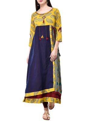 Layered printed kurta - 15620612 - Standard Image - 1