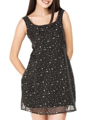 scoop neck star print s-line dress - 15620617 - Standard Image - 1