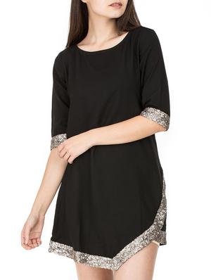 sequined detail edge asymmetric dress - 15620619 - Standard Image - 1