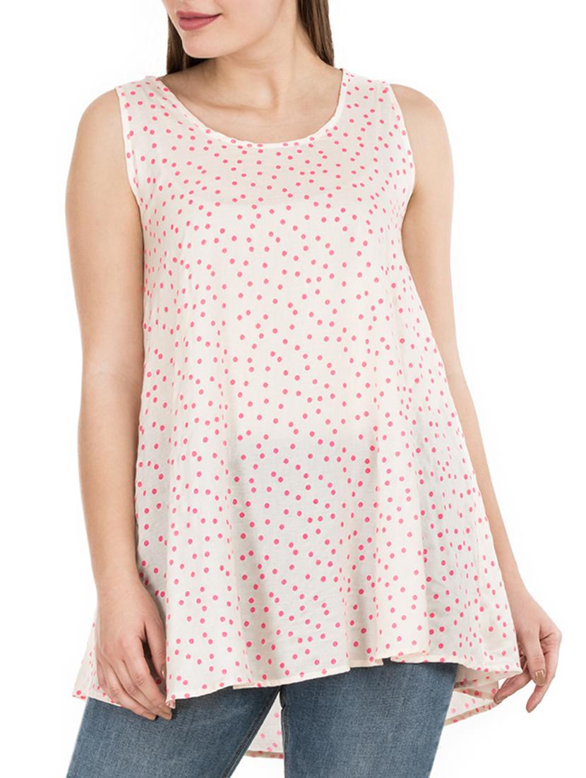 sleeveless flared asymmetric top - 15620629 - Zoom Image - 1