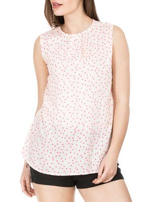 pleat detail round neck top - 15620630 - Standard Image - 1