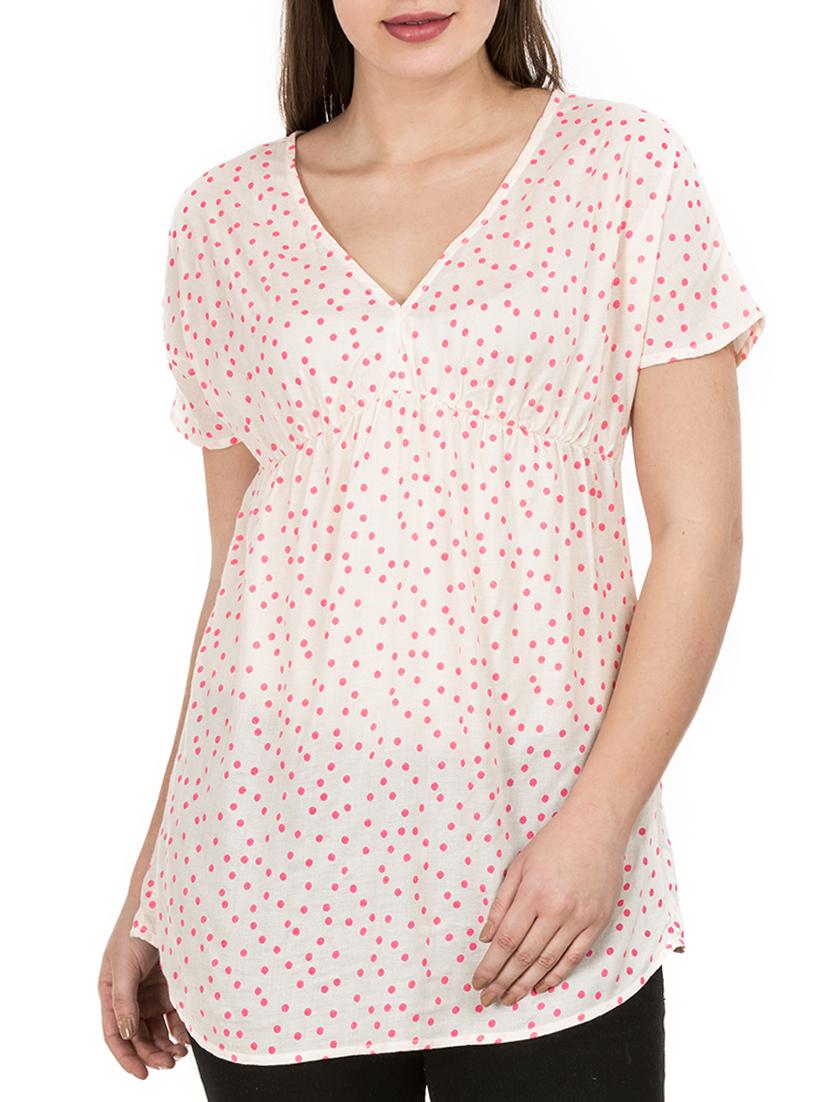 v neck gathered detail top - 15620631 - Zoom Image - 1