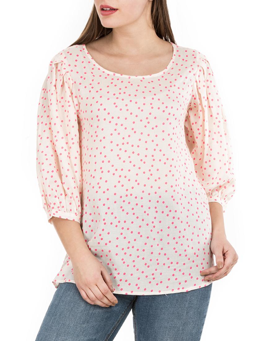 pleat detail sleeve top - 15620632 - Zoom Image - 1