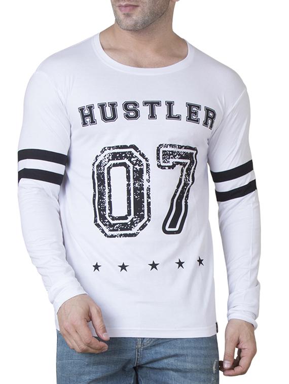 white cotton front print t-shirt - 15620652 - Zoom Image - 1