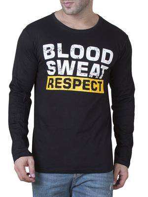 black cotton chest print tshirt - 15620653 - Standard Image - 1