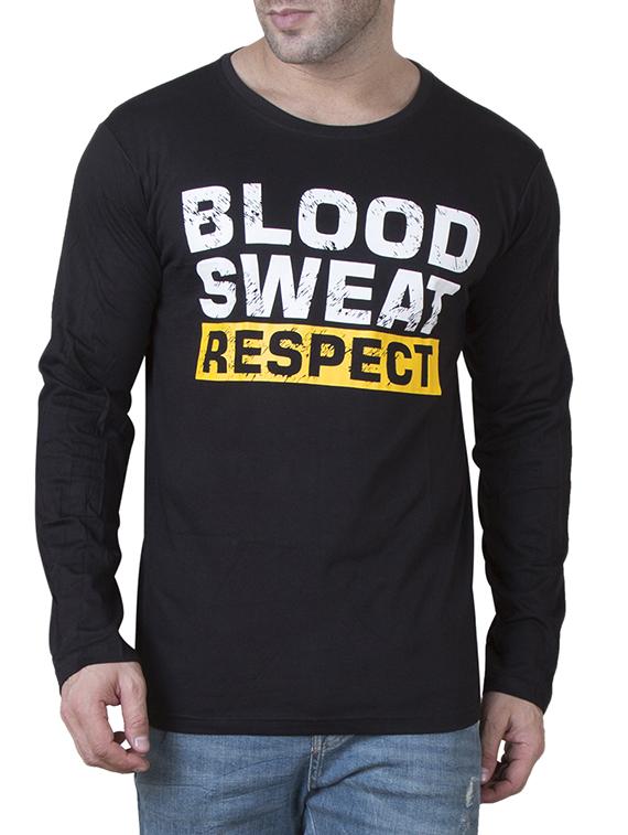 black cotton chest print tshirt - 15620653 - Zoom Image - 1