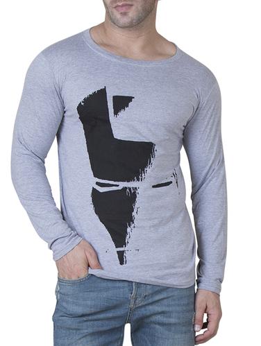 grey cotton front print t-shirt - 15620654 - Very Small Image - 1