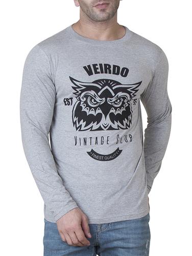 grey cotton chest print tshirt - 15620656 - Very Small Image - 1