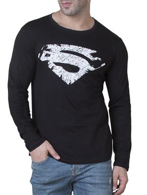 black cotton chest print tshirt - 15620658 - Standard Image - 1