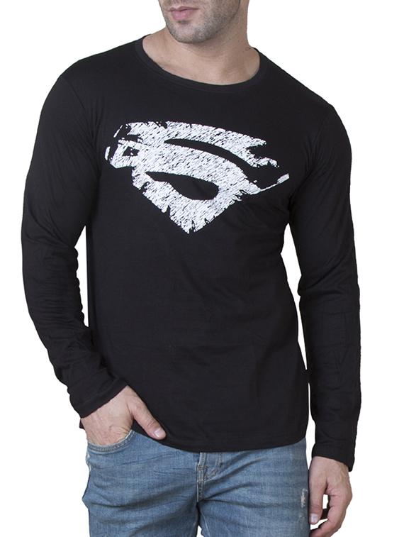black cotton chest print tshirt - 15620658 - Zoom Image - 1