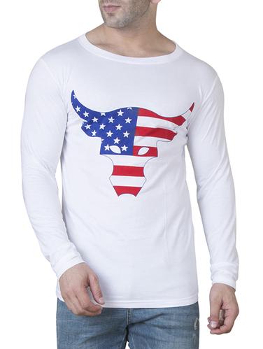 white cotton chest print tshirt - 15620659 - Very Small Image - 1