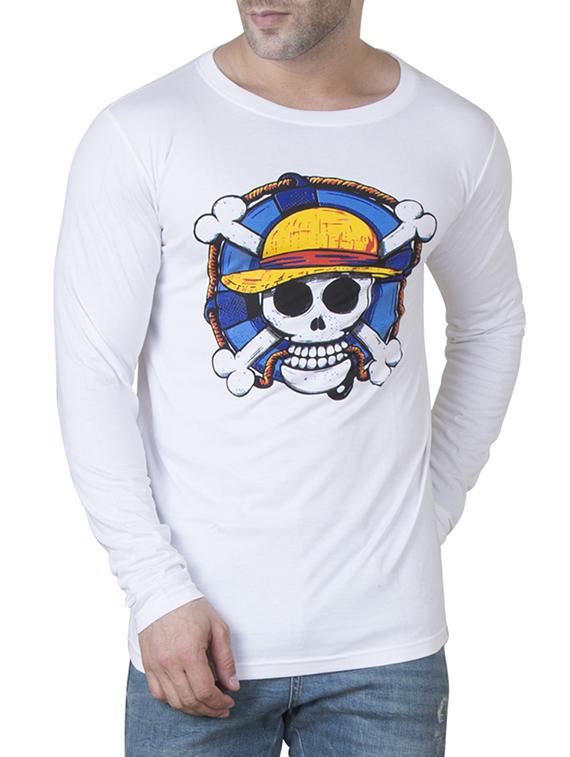 white cotton chest print tshirt - 15620660 - Zoom Image - 1