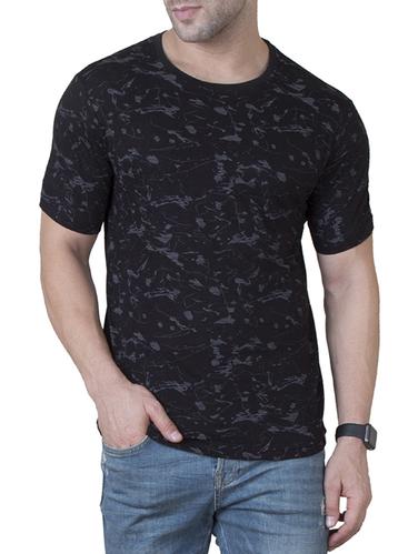 black cotton all over print t-shirt - 15620662 - Very Small Image - 1