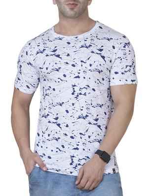 white cotton all over print t-shirt - 15620663 - Standard Image - 1