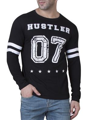 black cotton front print t-shirt - 15620671 - Standard Image - 1