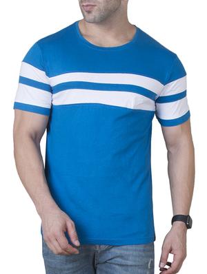 blue cotton cut & sew t-shirt - 15620673 - Standard Image - 1