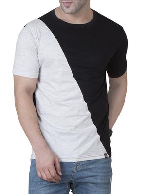 black cotton color block t-shirt - 15620677 - Standard Image - 1