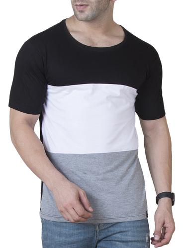 multi colored cotton color block t-shirt - 15620678 - Very Small Image - 1
