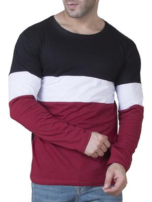 multi colored cotton color block t-shirt - 15620680 - Standard Image - 1