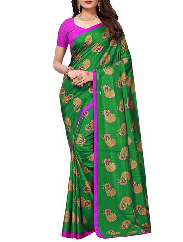 conversational printed saree with blouse - 15620724 - Very Small Image - 1